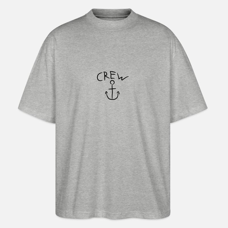 Crew Anchor Comic Logo - Stanley/Stella Oversized Unisex Bio T-Shirt Blaster 2.0 - Grau meliert