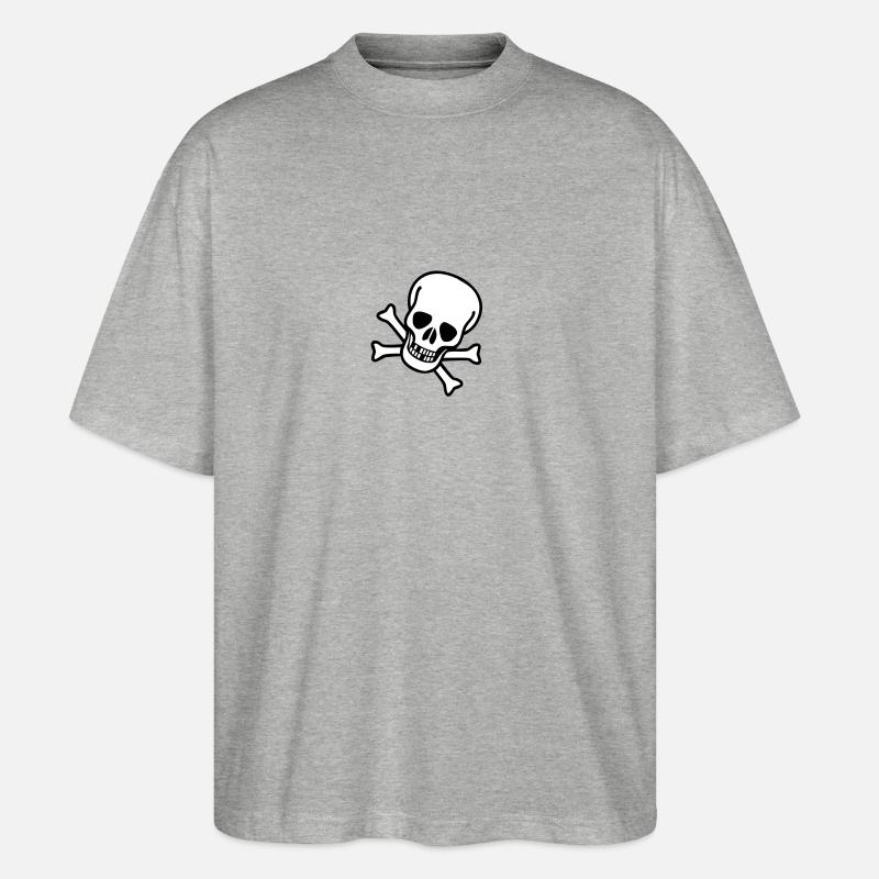 Skull - Stanley/Stella Oversized Unisex Organic T-shirt Blaster 2.0 - heather grey