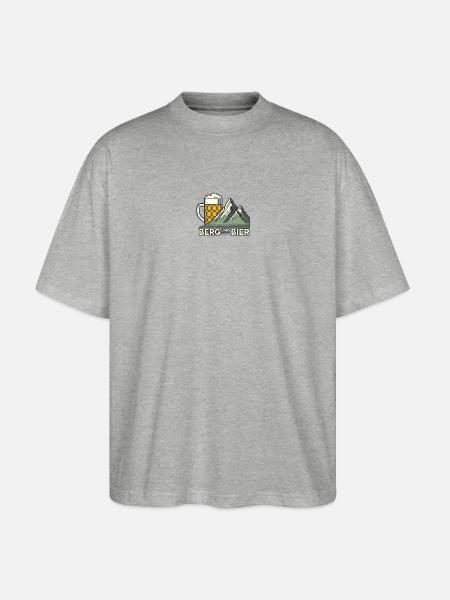 Berg und Bier V1 - Stanley/Stella Oversized Unisex Bio T-Shirt Blaster 2.0 - Grau meliert