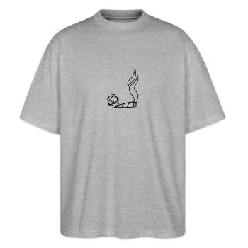 Joint Smoker - Stanley/Stella Oversized Unisex Organic T-shirt Blaster 2.0 - heather grey - Front - Alina (178cm) & Michal (187cm)