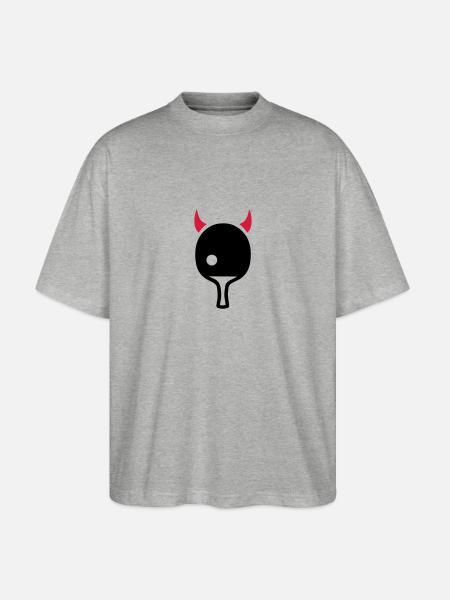 Ping Pong Devil - Stanley/Stella Oversized Unisex Organic T-shirt Blaster 2.0 - heather grey