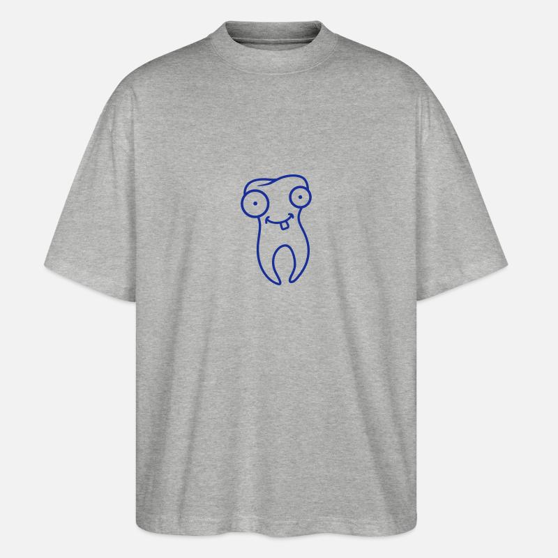 Cartoon Tooth - Stanley/Stella Oversized Unisex Bio T-Shirt Blaster 2.0 - Grau meliert