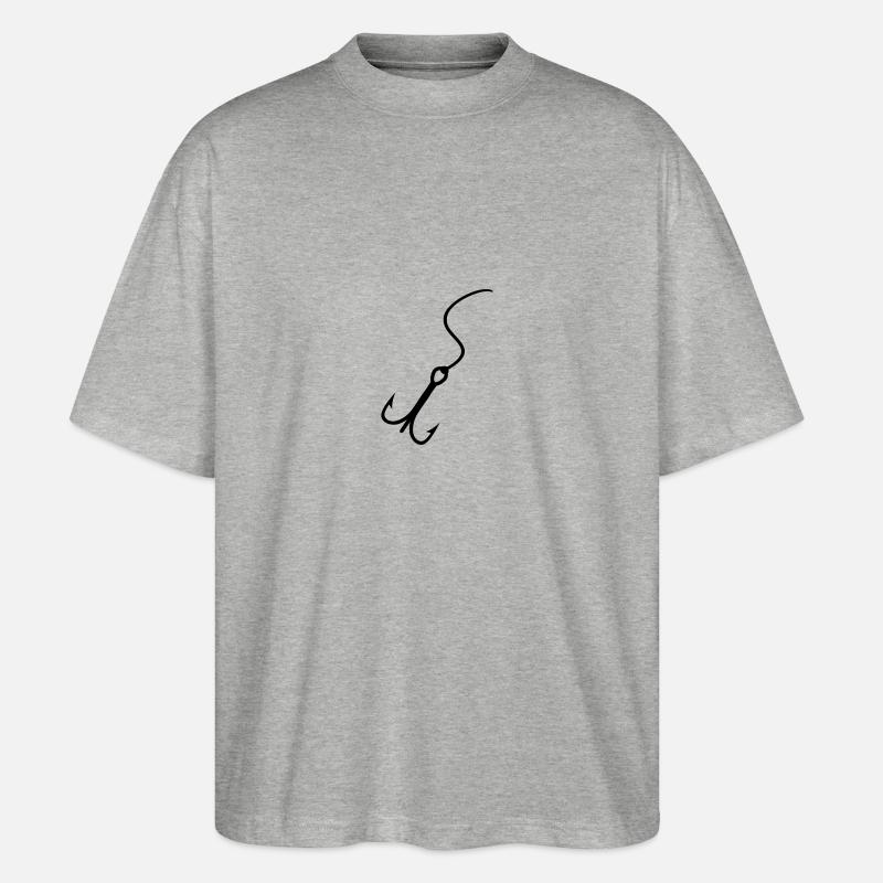 Fishing Fishhook - Stanley/Stella Oversized Unisex Bio T-Shirt Blaster 2.0 - Grau meliert