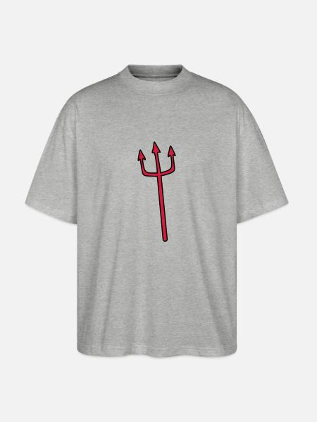 Devil Trident weapon lancing - Stanley/Stella Oversized Unisex Organic T-shirt Blaster 2.0 - heather grey
