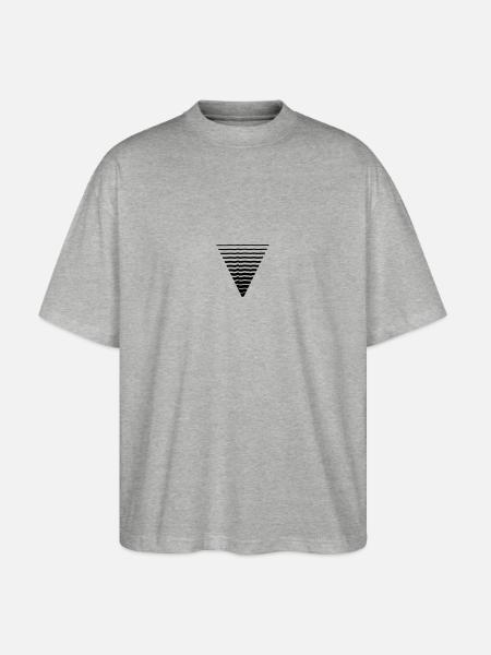 Linjer mange slag trekantmønster figur - Stanley/Stella Blaster 2.0 Økologisk Oversized Unisex T-skjorte - gråmelert
