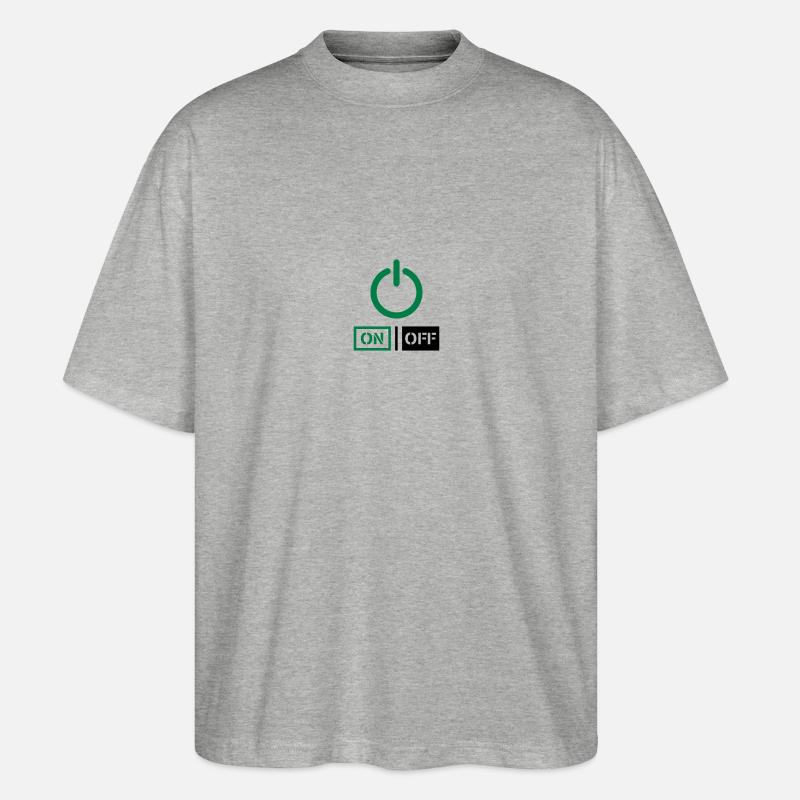 On Off Power Schalter Design - Stanley/Stella Oversized Unisex Bio T-Shirt Blaster 2.0 - Grau meliert
