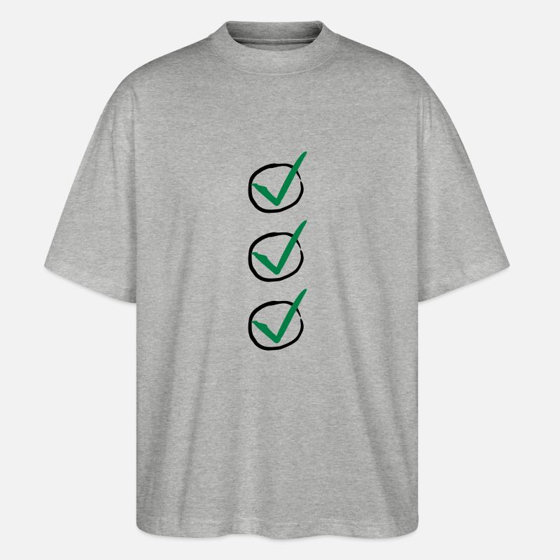 Three Checkmarks - T-shirt bio Blaster 2.0 coupe oversize Stanley/Stella Unisexe - gris chiné