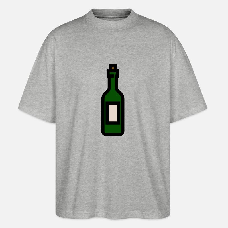 Weinflasche - Stanley/Stella Oversized Unisex Bio T-Shirt Blaster 2.0 - Grau meliert