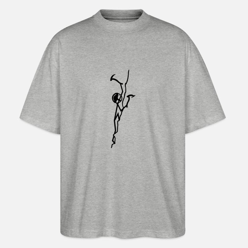 Eisklettern - Stanley/Stella Oversized Unisex Bio T-Shirt Blaster 2.0 - Grau meliert