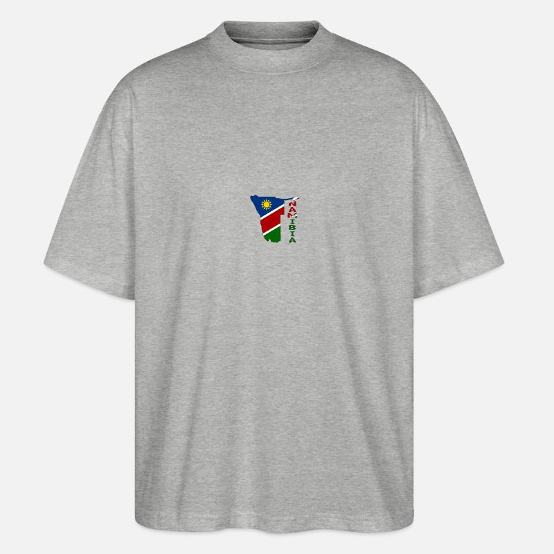 Namibia Map Flag - Stanley/Stella Oversized Unisex Organic T-shirt Blaster 2.0 - heather grey