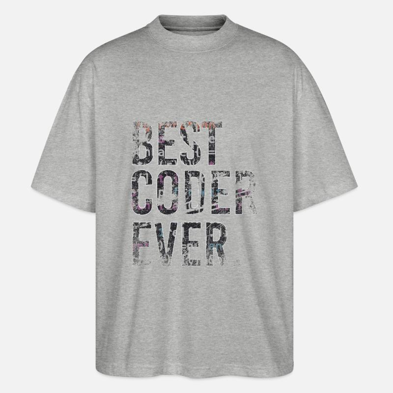 Meilleur codeur jamais codé - T-shirt bio Blaster 2.0 coupe oversize Stanley/Stella Unisexe - gris chiné