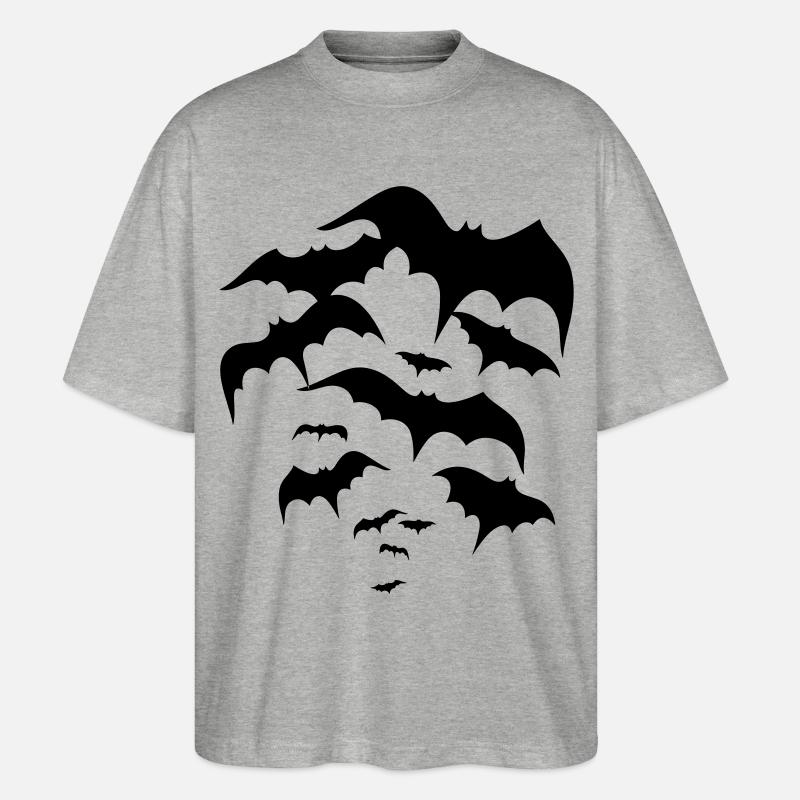 Fledermäuse, bats, Vampire, Dracula - Stanley/Stella Oversized Unisex Bio T-Shirt Blaster 2.0 - Grau meliert
