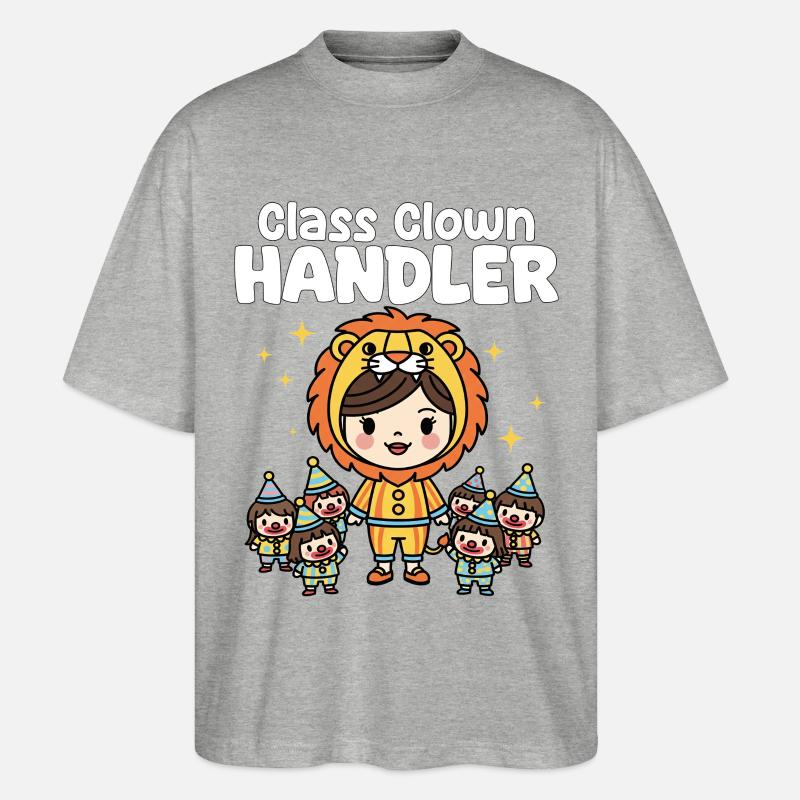 KLASSE CLOWN HANDLER - LEHRER GESCHENK - Stanley/Stella Oversized Unisex Bio T-Shirt Blaster 2.0 - Grau meliert
