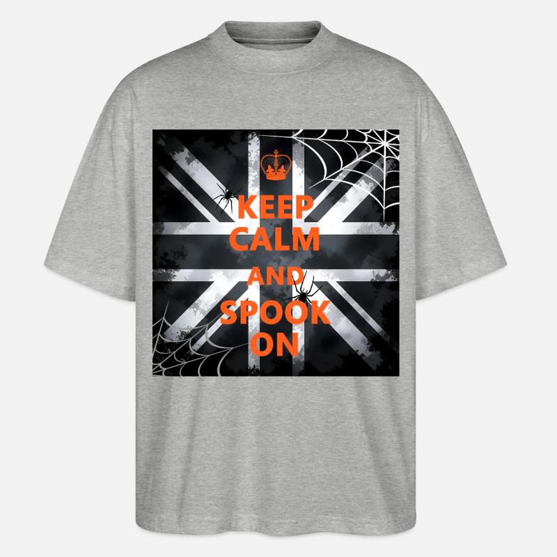 Keep Calm Spook On - Stanley/Stella Oversized Unisex Bio T-Shirt Blaster 2.0 - Grau meliert