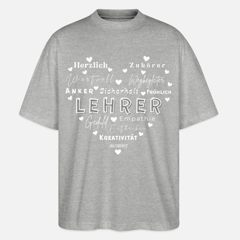 Abschiedsgeschenk Lehrer  - Stanley/Stella Oversized Unisex Bio T-Shirt Blaster 2.0 - Grau meliert