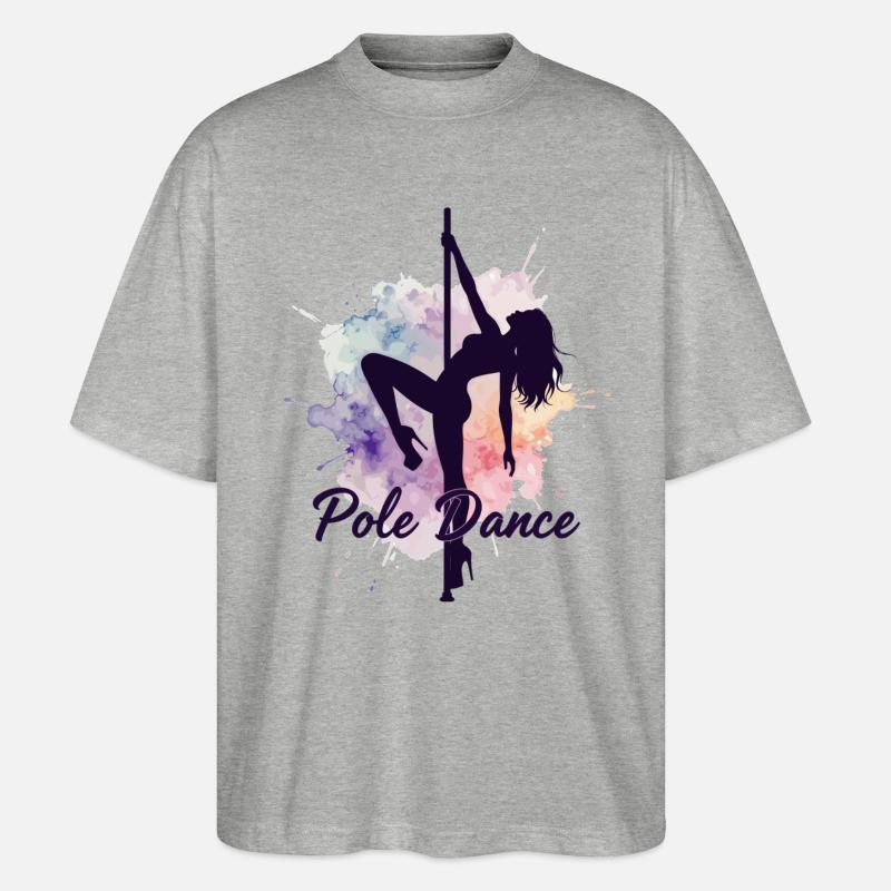 Pole Dance Poledancerinnen Aquarell stark Geschenk - Stanley/Stella Oversized Unisex Bio T-Shirt Blaster 2.0 - Grau meliert