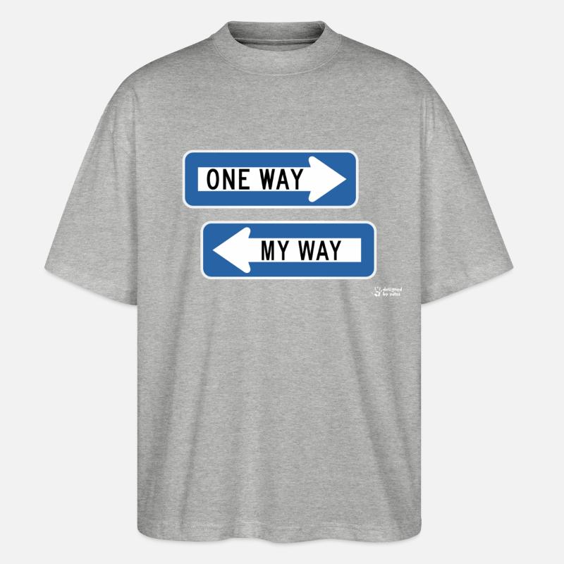 Einweg- vs. Meinweg-Zeichenduo - Stanley/Stella Oversized Unisex Bio T-Shirt Blaster 2.0 - Grau meliert