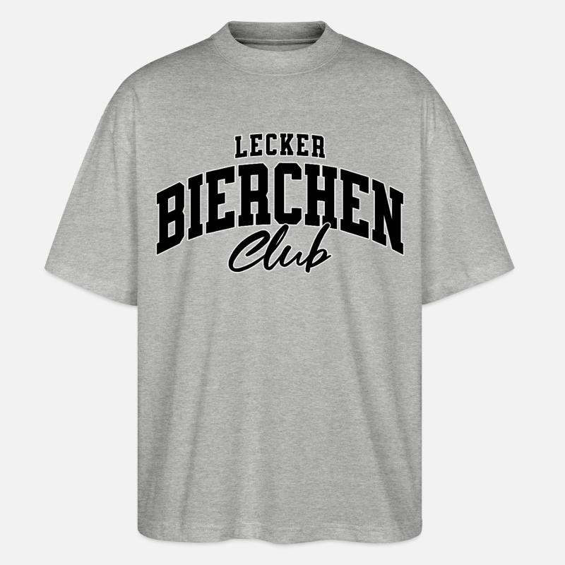 Lecker Bierchen Club - Stanley/Stella Oversized Unisex Bio T-Shirt Blaster 2.0 - Grau meliert