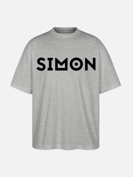First name Simon - Stanley/Stella Oversized Unisex Organic T-shirt Blaster 2.0 - heather grey