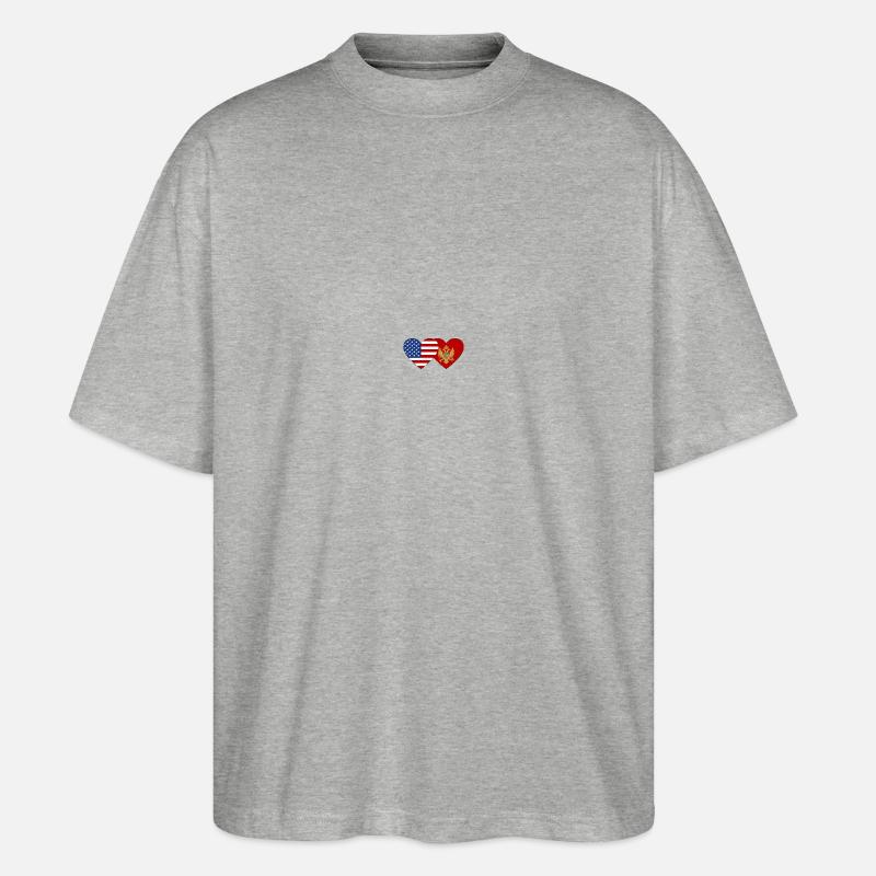 États-Unis Drapeau du Monténégro - T-shirt bio Blaster 2.0 coupe oversize Stanley/Stella Unisexe - gris chiné