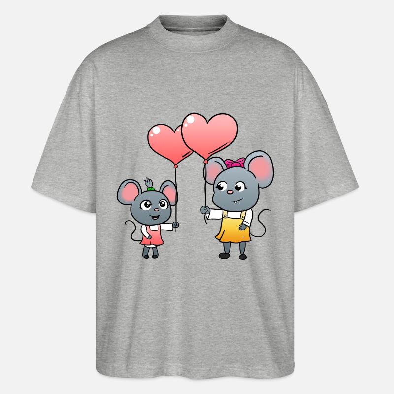 Mäuse - Stanley/Stella Oversized Unisex Bio T-Shirt Blaster 2.0 - Grau meliert