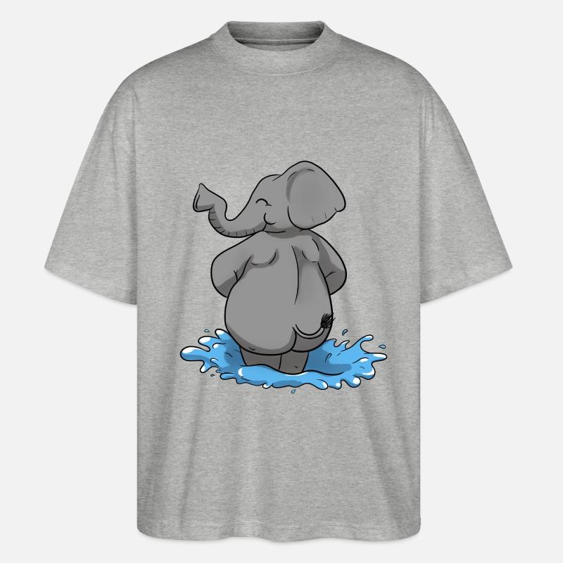 Éléphant eau éléphant - T-shirt bio Blaster 2.0 coupe oversize Stanley/Stella Unisexe - gris chiné