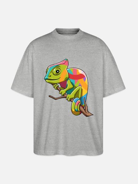 Chameleon iguanas breeding reptiles - Stanley/Stella Oversized Unisex Organic T-shirt Blaster 2.0 - heather grey
