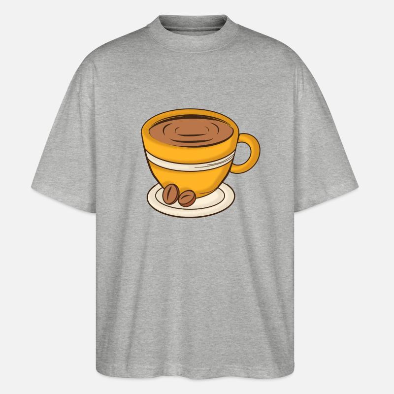 Kaffeetasse Cappuccino - Stanley/Stella Oversized Unisex Bio T-Shirt Blaster 2.0 - Grau meliert