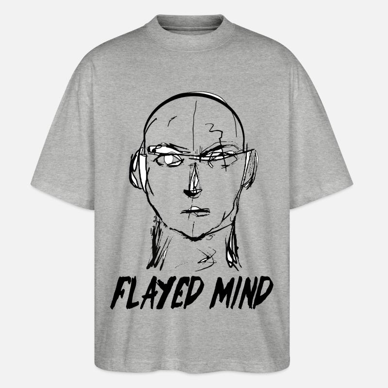 Flayed Mind schwarz - Stanley/Stella Oversized Unisex Bio T-Shirt Blaster 2.0 - Grau meliert