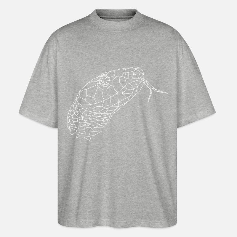 Schlange geometrisch - Stanley/Stella Oversized Unisex Bio T-Shirt Blaster 2.0 - Grau meliert