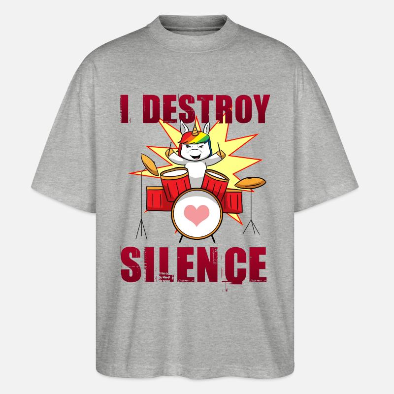 Drummer Drummer Drummer - Stanley/Stella Oversized Unisex Organic T-shirt Blaster 2.0 - heather grey