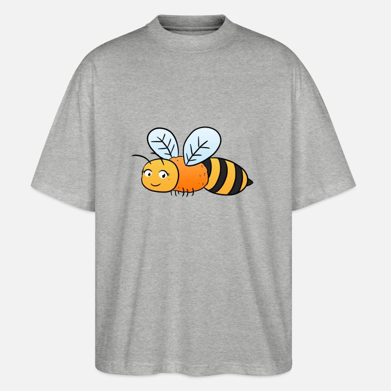 Bienchen Biene - Stanley/Stella Oversized Unisex Bio T-Shirt Blaster 2.0 - Grau meliert