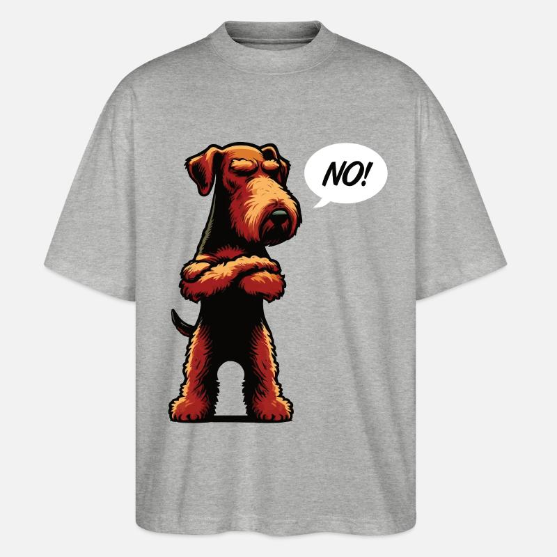 Pas d’Airedale Terrier Airedales Airedalebesitzer - T-shirt bio Blaster 2.0 coupe oversize Stanley/Stella Unisexe - gris chiné