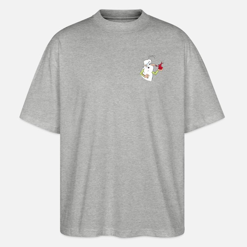 Hello Maestro Mit Blutkörperchen Globus - Stanley/Stella Oversized Unisex Bio T-Shirt Blaster 2.0 - Grau meliert
