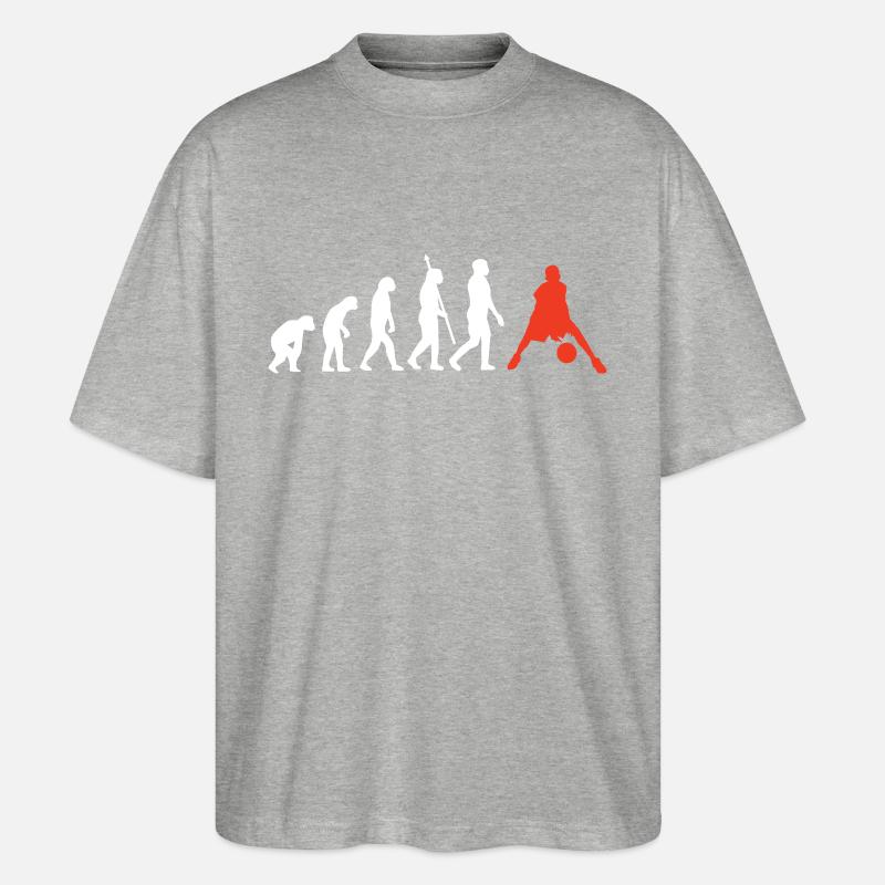 Basketball Basketballer Evolution Basketballdesign - Stanley/Stella Oversized Unisex Bio T-Shirt Blaster 2.0 - Grau meliert