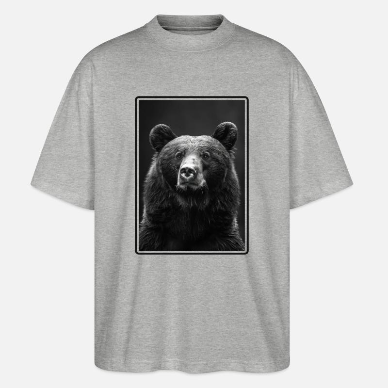 Bear Bären Bär - Stanley/Stella Oversized Unisex Bio T-Shirt Blaster 2.0 - Grau meliert