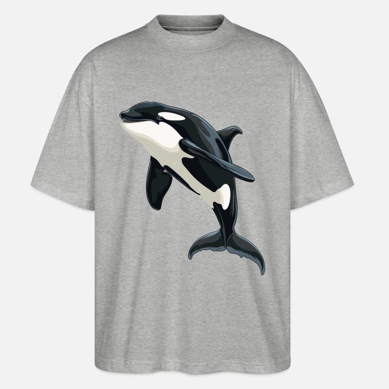 Orcas Orca - Stanley/Stella Oversized Unisex Bio T-Shirt Blaster 2.0 - Grau meliert