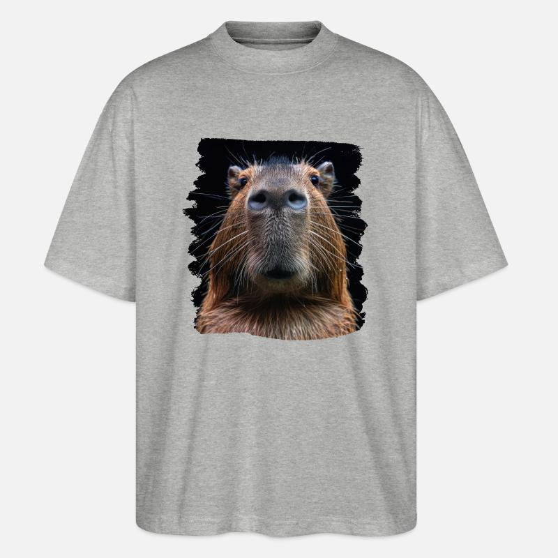 Capybaras Capybara - Stanley/Stella Oversized Unisex Bio T-Shirt Blaster 2.0 - Grau meliert