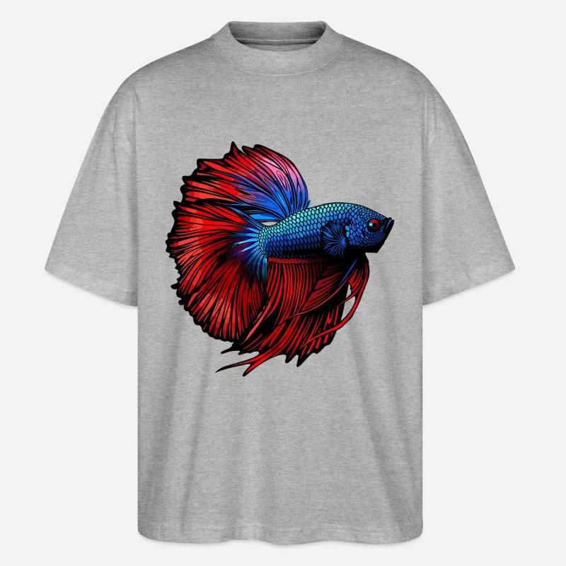Bettas Betta Poisson Betta - T-shirt bio Blaster 2.0 coupe oversize Stanley/Stella Unisexe - gris chiné