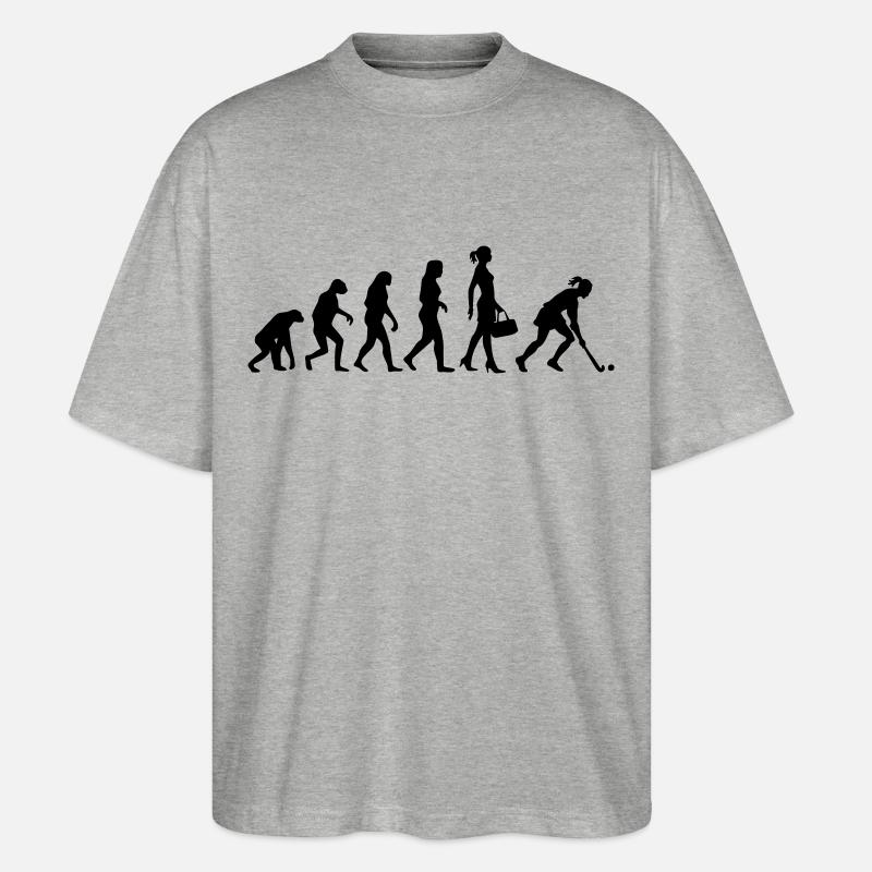 Evolution Hockey Frauen Hockeyspielerin - Stanley/Stella Oversized Unisex Bio T-Shirt Blaster 2.0 - Grau meliert