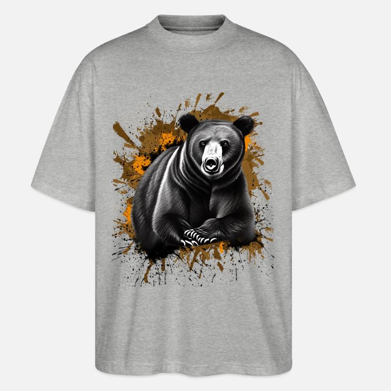 Bär - Stanley/Stella Oversized Unisex Bio T-Shirt Blaster 2.0 - Grau meliert