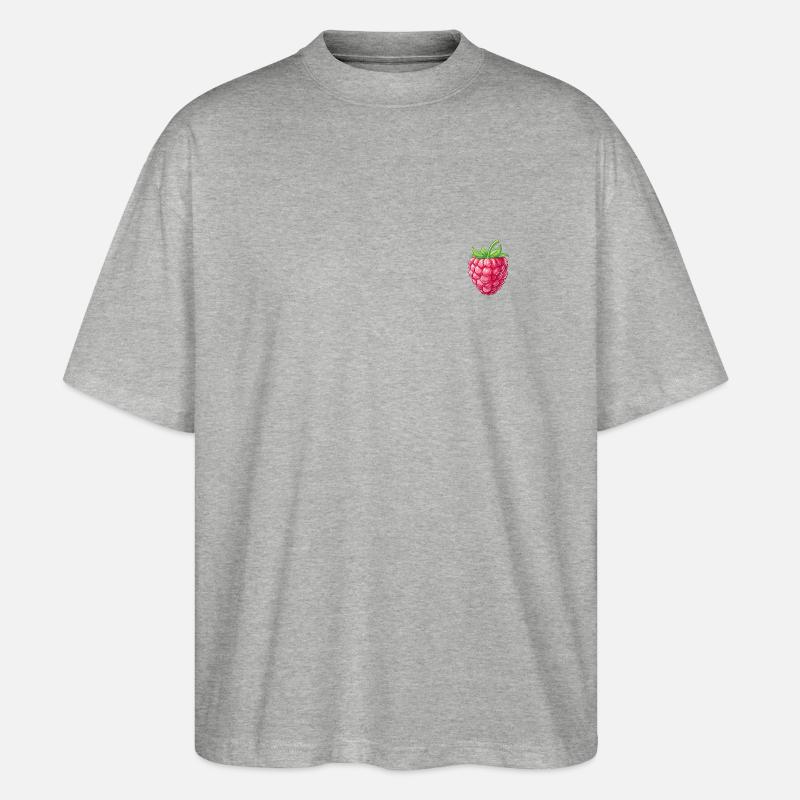Raspberry - Stanley/Stella Oversized Unisex Organic T-shirt Blaster 2.0 - heather grey