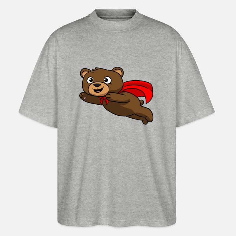 Super héros de l'ours - T-shirt bio Blaster 2.0 coupe oversize Stanley/Stella Unisexe - gris chiné
