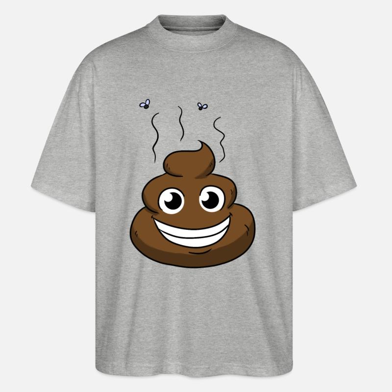 Comic Poop - Stanley/Stella Oversized Unisex Bio T-Shirt Blaster 2.0 - Grau meliert