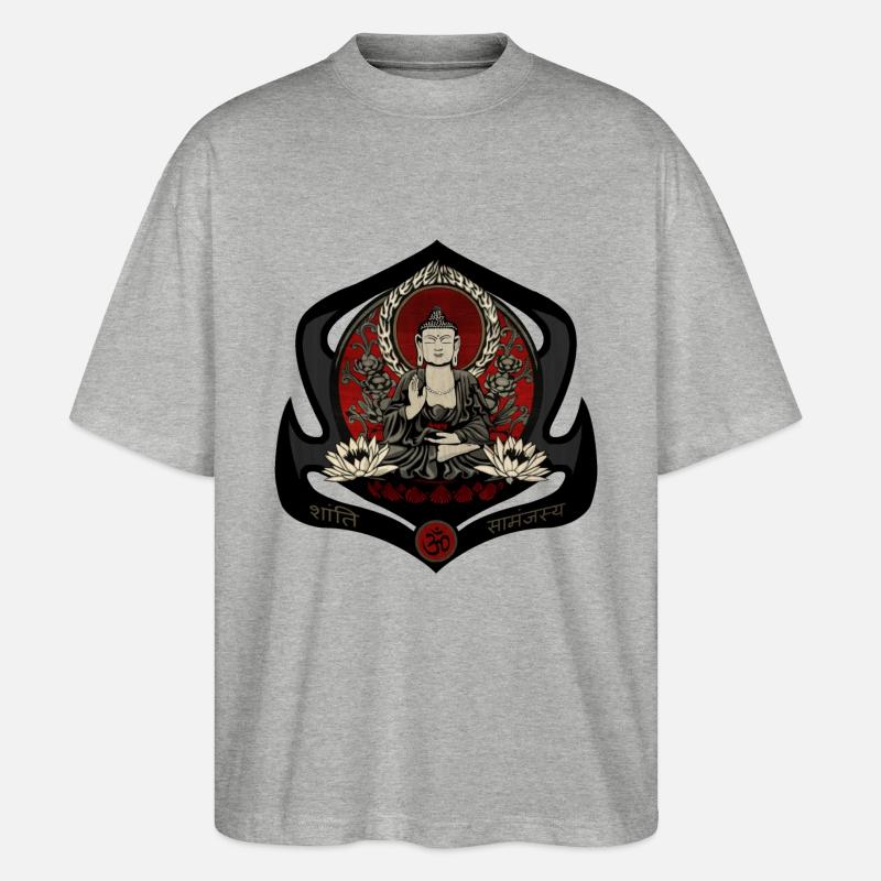 Siddharta Gautama Buddha - Stanley/Stella Oversized Unisex Bio T-Shirt Blaster 2.0 - Grau meliert