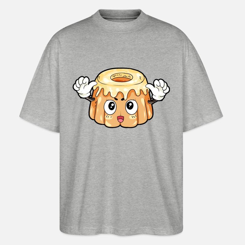 Pudding Essen Feinschmecker Geschenk - Stanley/Stella Oversized Unisex Bio T-Shirt Blaster 2.0 - Grau meliert