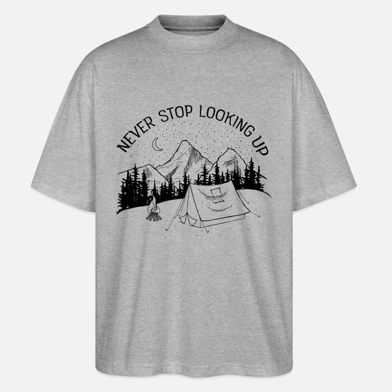 Never Stop Looking Up - Stanley/Stella Oversized Unisex Organic T-shirt Blaster 2.0 - heather grey