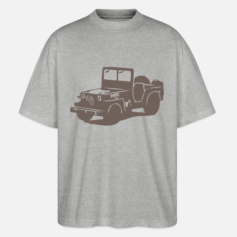 US Jeep Willys 2 - Stanley/Stella Oversized Unisex Bio T-Shirt Blaster 2.0 - Grau meliert