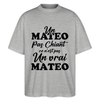 Un mateo pas chiant ce n est pas un vrai mateo - T-shirt bio Blaster 2.0 coupe oversize Stanley/Stella Unisexe - gris chiné - Devant - Alina (178cm) & Michal (187cm)