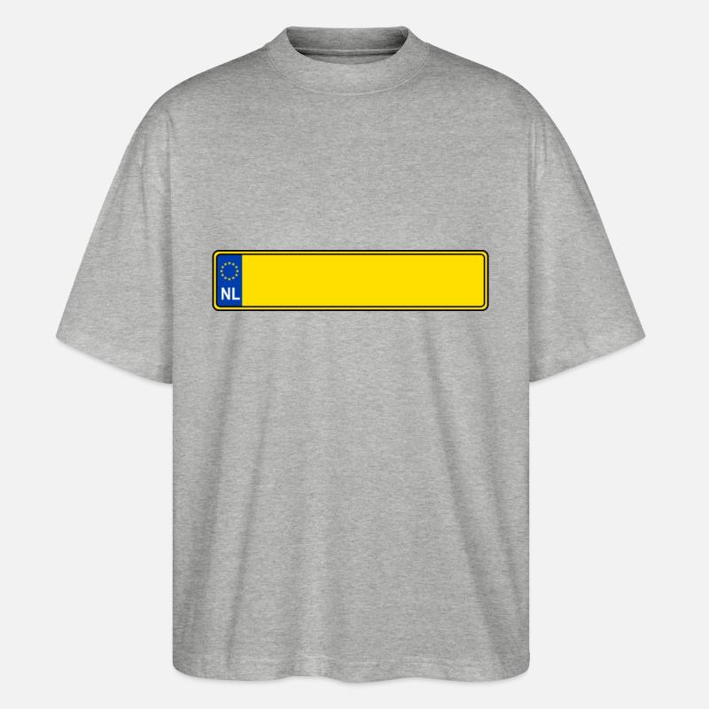 plaque d'immatriculation NL - T-shirt bio Blaster 2.0 coupe oversize Stanley/Stella Unisexe - gris chiné